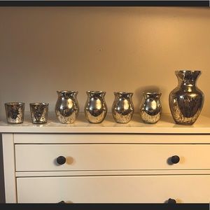 Mercury vases and tea light cup set (12 pieces)